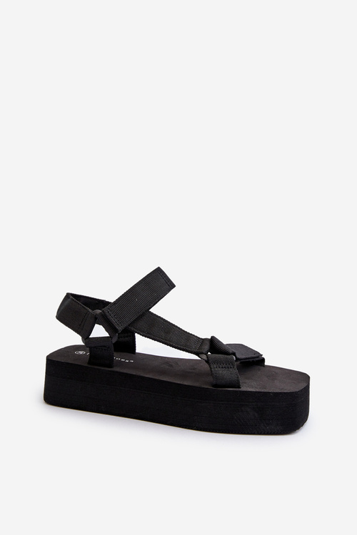 Жіночі чорні босоніжки на платформі Edireda