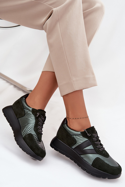 Жіночі кросівки на платформі Vinceza 58561 Темно-зелений