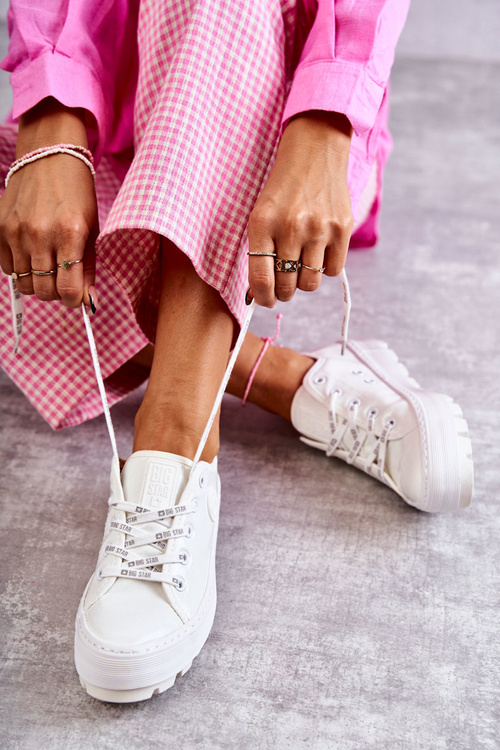 Модні лаковані кросівки Big Star KK274045 Білі