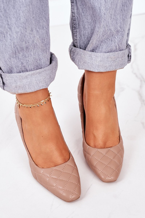 Елегантні стьобані туфлі світло-коричневого кольору Rosanna