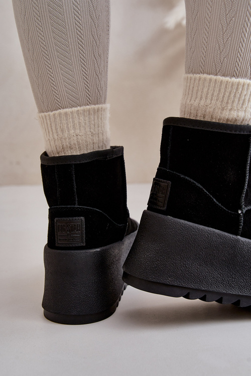 Теплі замшеві зимові черевики на платформі Big Star OO274A213 Чорні