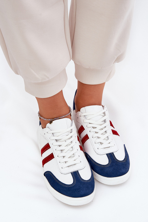 Zazoo N1068 Шкіряні Низькі Кросівки Жіночі Біло-Морські