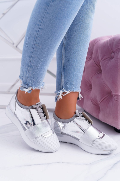 Жіноче срібне спортивне взуття Lu Boo Madoni