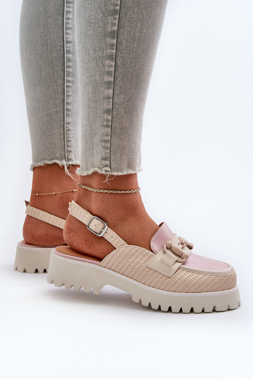 Жіночі босоніжки на підборах з бежевим орнаментом D&A MR38-656