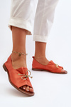 Жіночі шкіряні балетки Zazoo 2660 помаранчеві