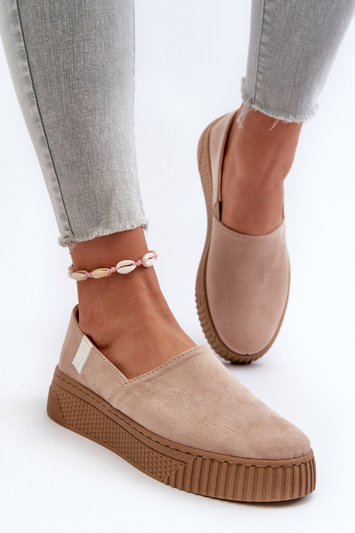 Жіночі кросівки на платформі NN276007 Memory Foam System Beige