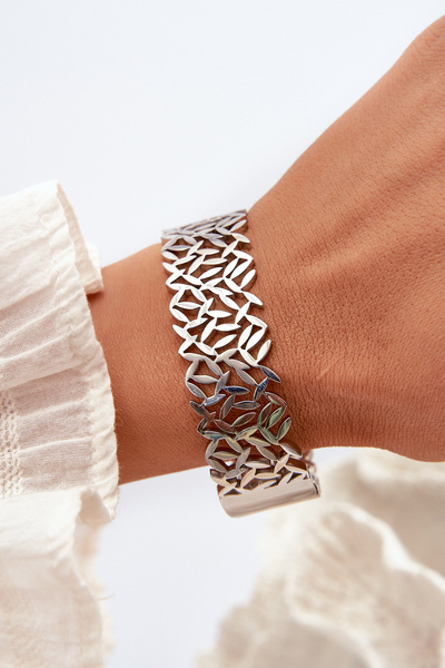 Жіночий браслет з нержавіючої сталі, срібло