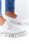 Ажурні шкіряні слипони Maciejka Білі 03512B-11