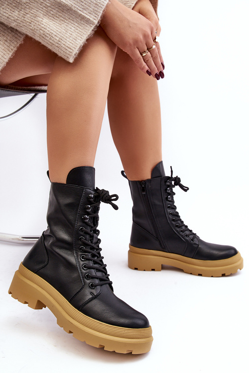 Жіночі робочі черевики екошкіра чорні Irande