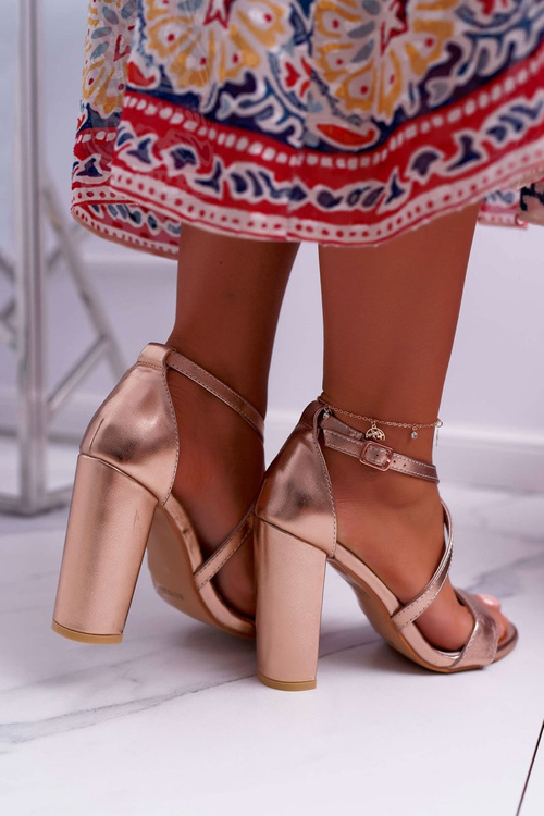 Жіночі босоніжки на шпильці Pink Gold Klaira