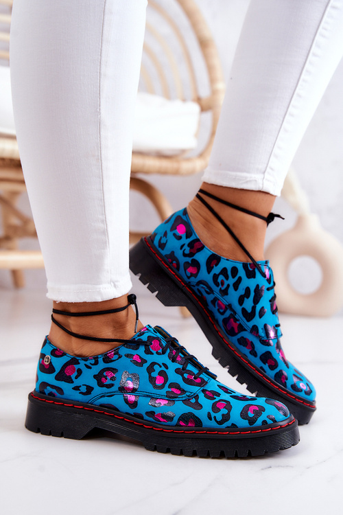 Жіночі шкіряні броги Оксфорди Maciejka 04087-47 Сині