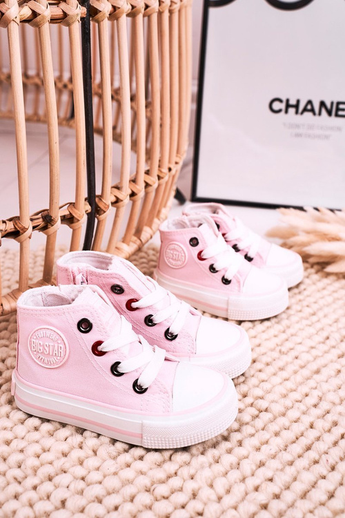 Високі дитячі кросівки на блискавці BIG STAR HH374087 Рожеві