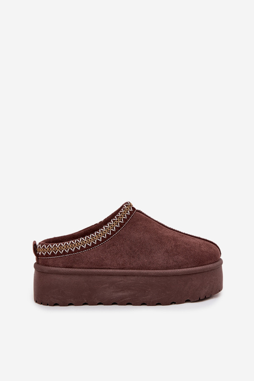 Жіночі зимові чоботи з декоративним вишивкою шоколадний Jenira