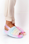 Пухнасті тапочки на платформі Барвиста сніжинка