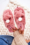 Жіночі домашні тапочки з хутром і зірковою пудрою Pink Night-Night