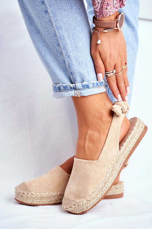 Жіночі замшеві еспадрільї бежеві Kontres