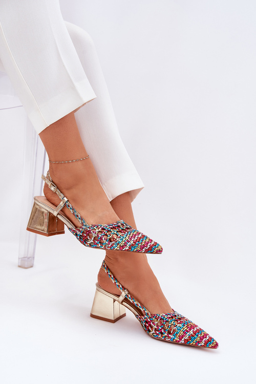 Туфлі На Каблуках З Плетінням І Загостреними Носками Багатоколірні Resterri