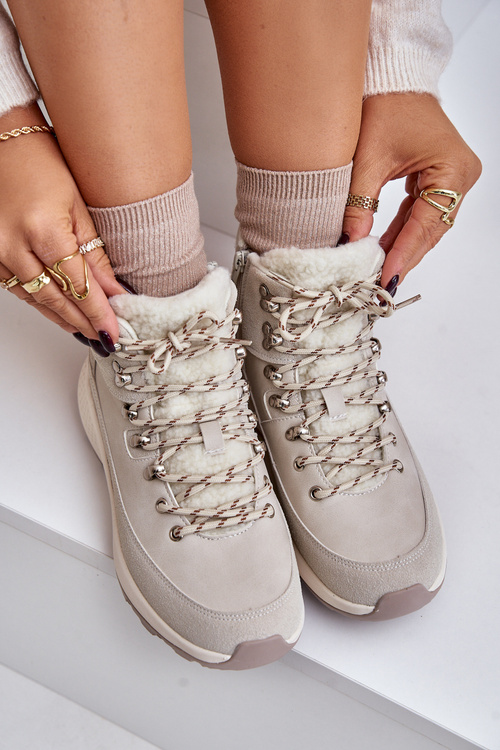 Жіночі легкі чоботи на блискавці світло-бежеві Lee Cooper LCJ-24-03-3071