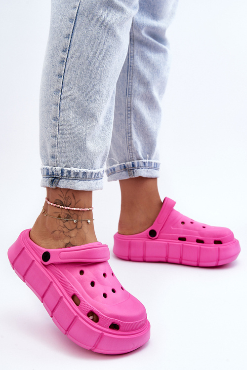 Жіноча поролонова платформа Crocs Fuchsia Beckett