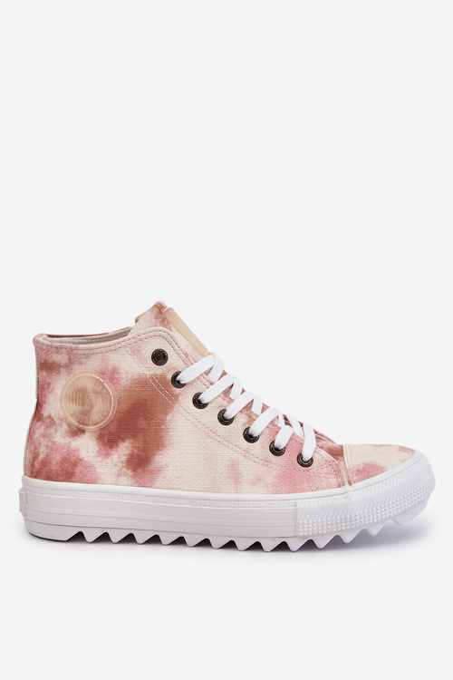 Жіночі кросівки високі Big Star LL274048 бежево-рожеві