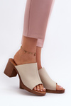 Елегантні світлі жіночі босоніжки на підборах бежеві Varnila