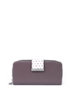 Жіночий великий гаманець на блискавці в крапки фіолетовий Lunelly