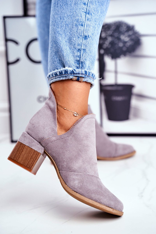 Жіночі чоботи на високих підборах сірі Mini Meliori