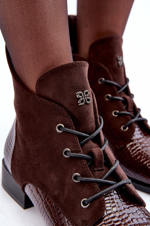 Шкіряні лофери з тваринним малюнком на плоскій підошві Коричнева тіанета