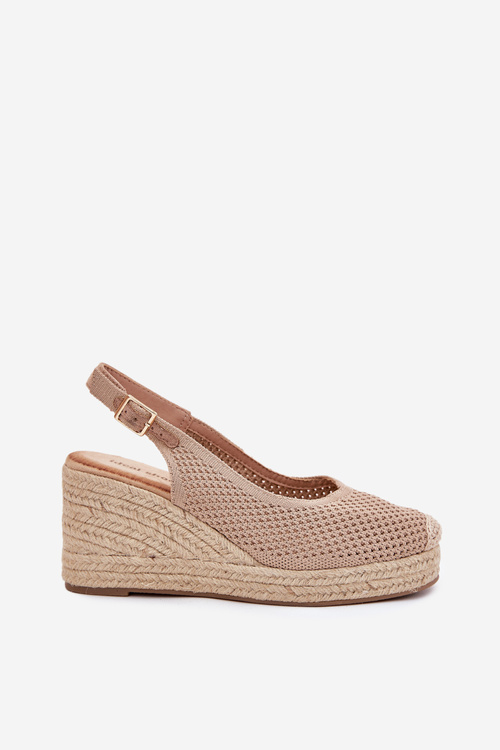 Жіночі Сандалі На Котурі З Плетінням Темно-бежеві Tulliata