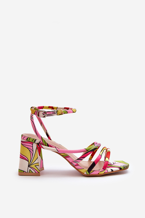 Босоніжки з малюнком на шпильці різнокольорові Jenglla