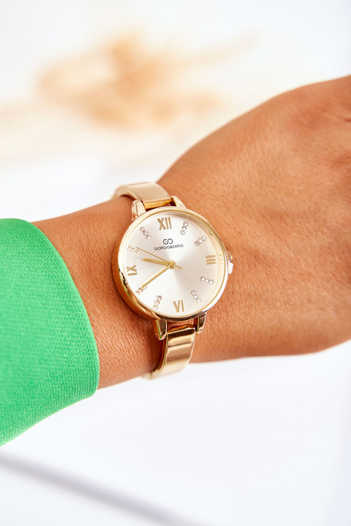 Модний годинник із кубічним цирконієм Giorgio & Dario Gold