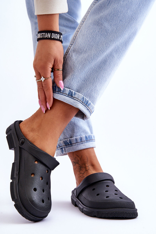 Жіночі гумові крокси Black Rabios