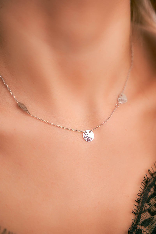 Жіноче срібне намисто Ажурне серце Крило Тетяна