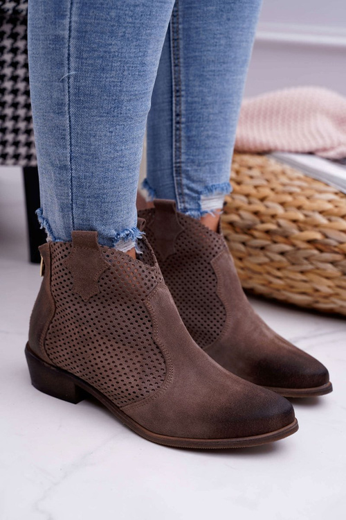 Чоботи жіночі бежеві шкіряні Exquisite 1166