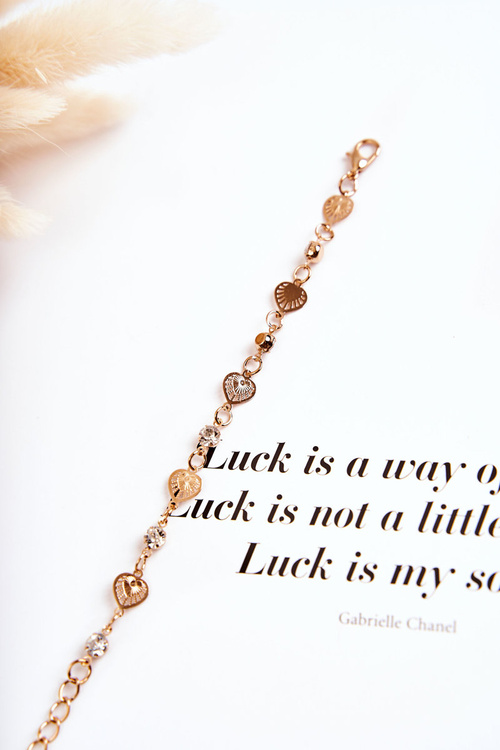 Жіночий регульований браслет із золотим серцем із кубічного цирконію