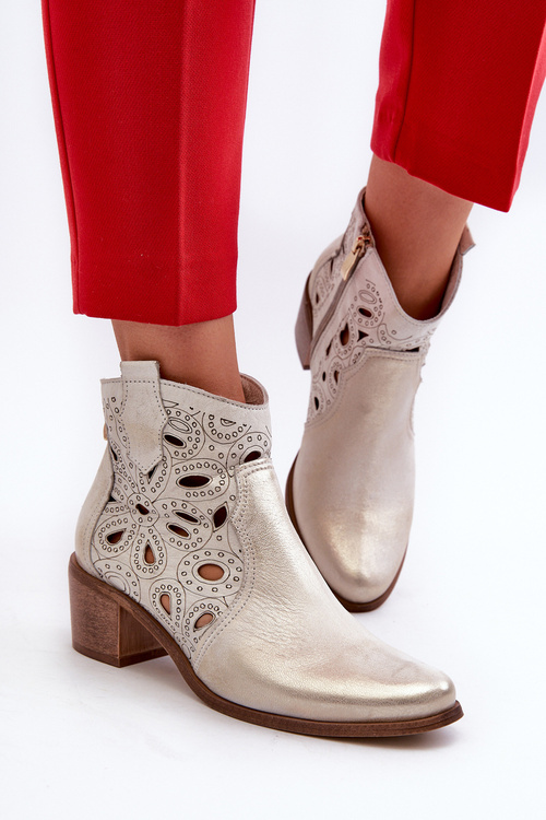 Шкіряні черевики на шнурівці Lewski Shoes 3170/2 Golden Distressed