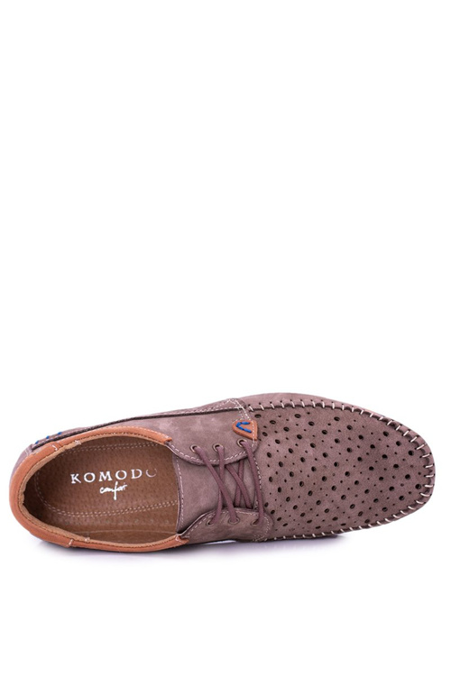 В'язані шкіряні мокасини Напівчеревики коричневого кольору Mortego