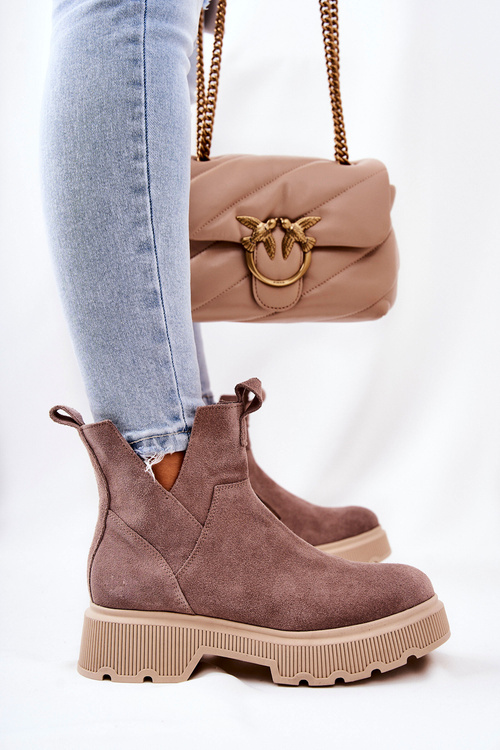 Жіночі замшеві чоботи Lewski 3104/P Cappucino