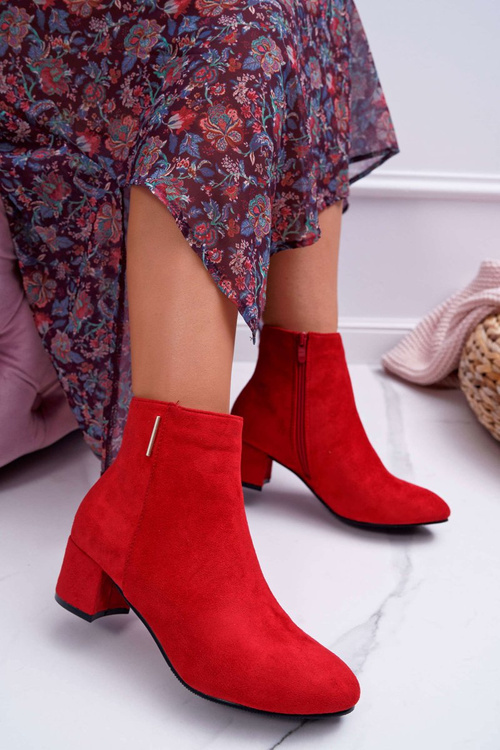 Жіночі утеплені черевики червоні Fiorelli