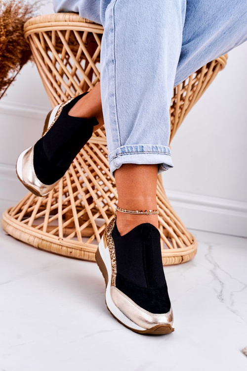 Жіночі шкіряні кросівки на танкетці Black Gold Frances