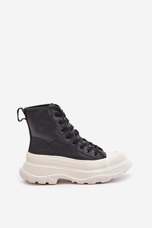 Шкіряні утеплені кросівки на масивній платформі Big Star OO274A599 Чорні