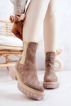 Жіночі замшеві бежеві чоботи Eliann