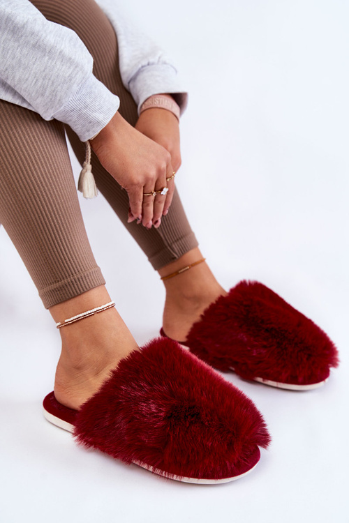 Жіночі хутряні тапочки Maroon Sheryl
