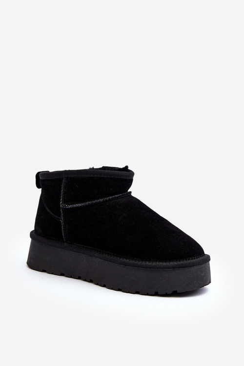 Модні замшеві низькі зимові черевики Black Nucca