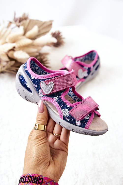 Босоніжки Befado Velcro 065X151 Темно-синій і рожевий