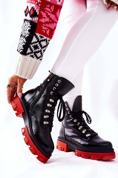 М'які шкіряні робочі черевики чорного кольору Kelley