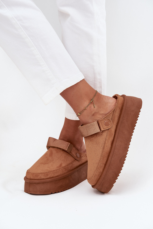 Жіночі зимові чоботи на платформі з застібкою-«липучкою» Camel Jorielle