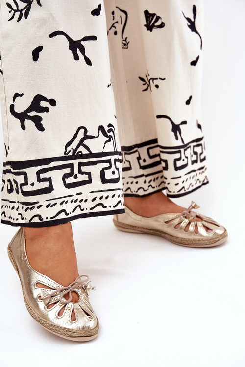 Плоскі Балетки З Природної Шкіри Zazoo 10179 Золоті