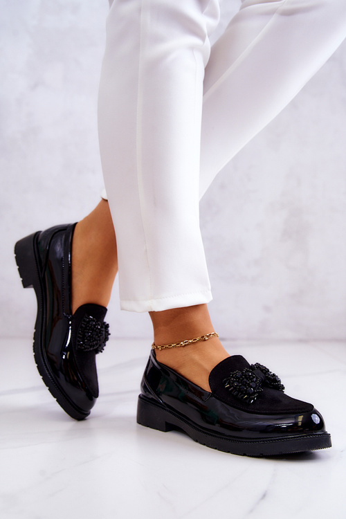 Елегантні Лакові Мокасини Чорні S.Barski HY51-318 Belize