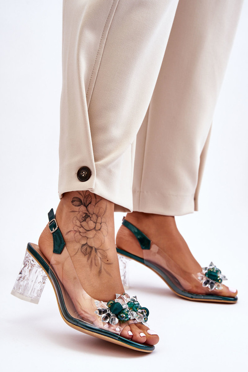 Модні босоніжки з бісером Green Terrance